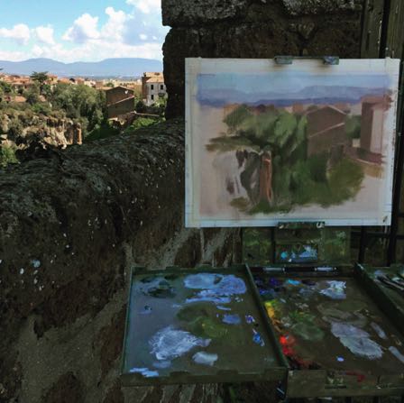 Kathy G, painting in Italy