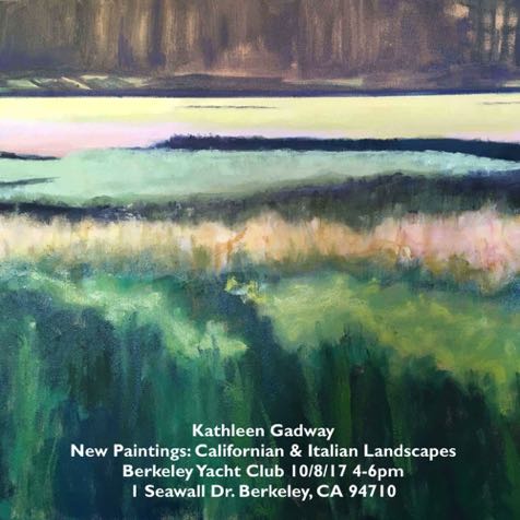 Kathleen Gadway has a show at Berkeley Yacht Club, 10/8 4-6pm reception
